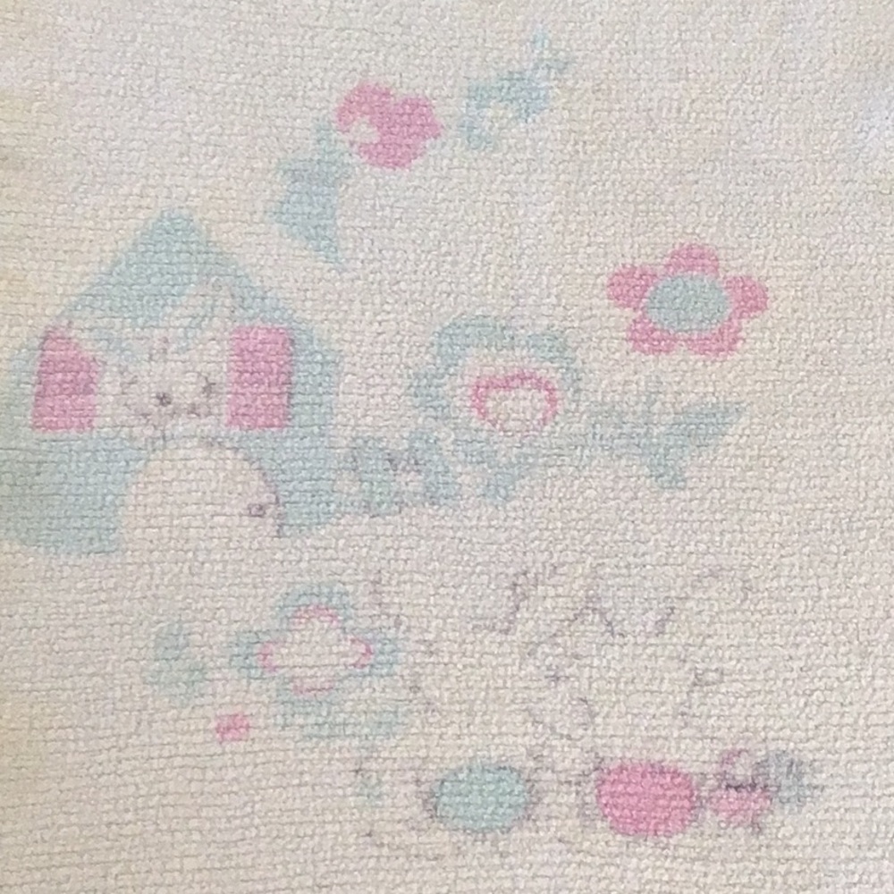 Vintage Baby Blanket, 29” x 29”, 1970s - Picture 2 of 14